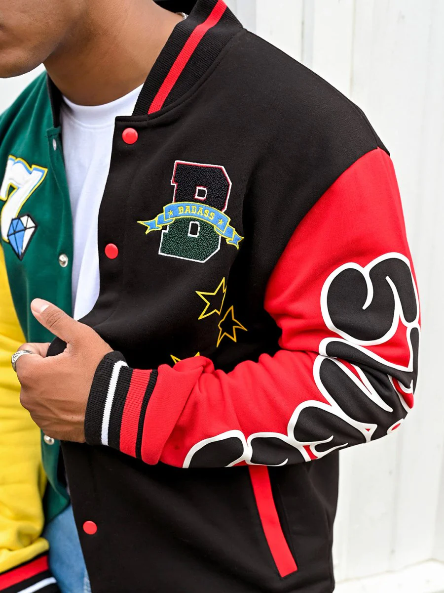 Badass Embroidered Varsity Jacket - Image 3