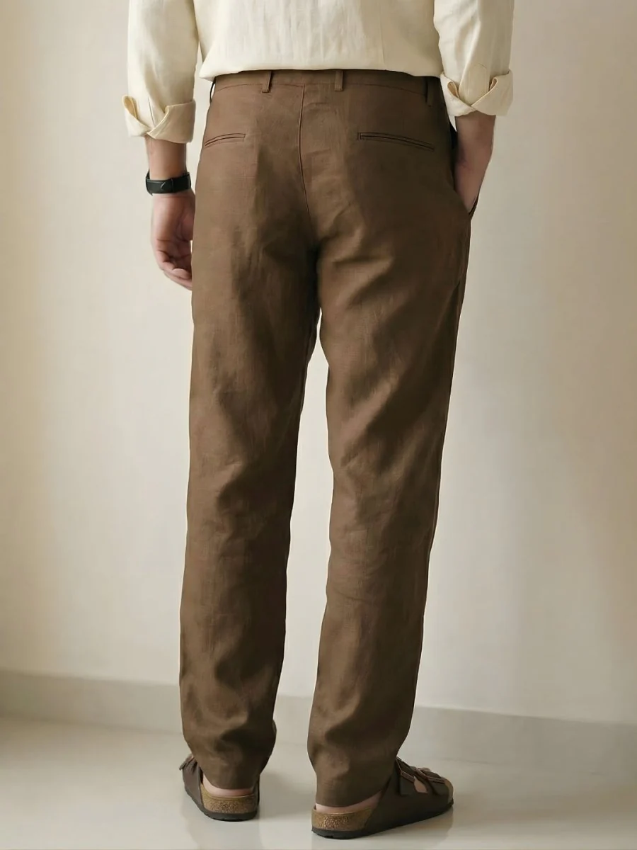Brown Linen Pant - Image 5