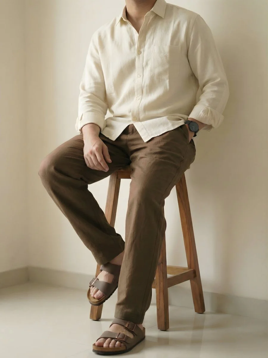 Brown Linen Pant - Image 6