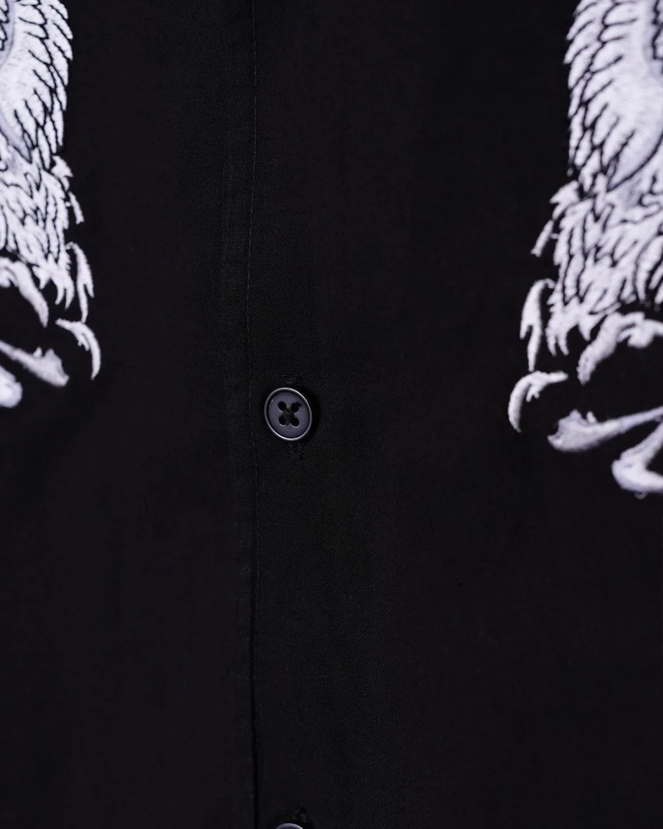 Crane Embroidered | Relaxed Fit | Luxe Cotton Shirt - Image 6