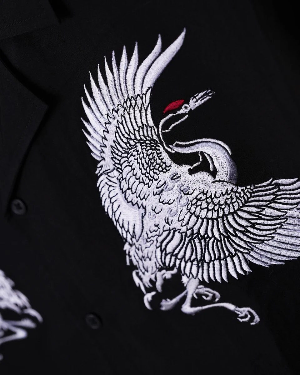 Crane Embroidered | Relaxed Fit | Luxe Cotton Shirt - Image 7