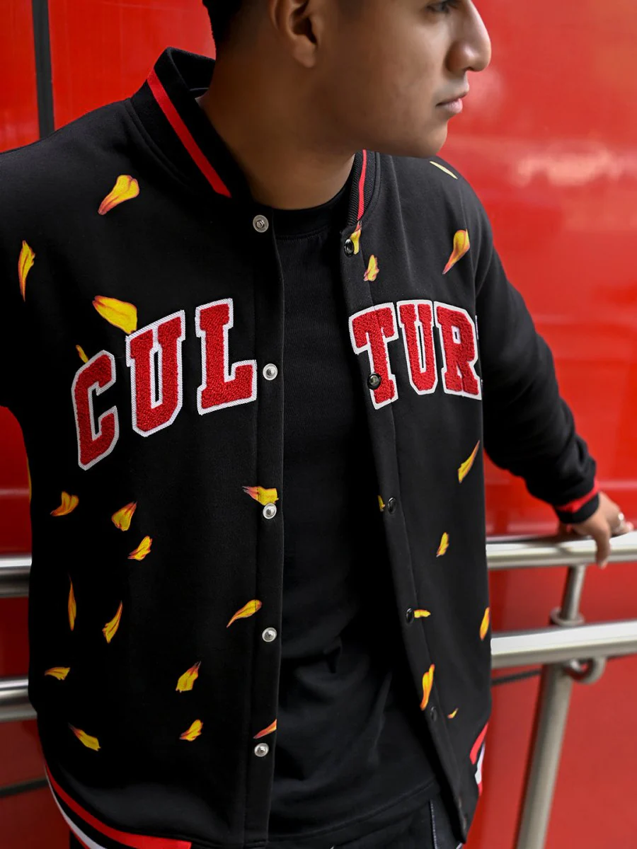 Culture Embroidered Varsity Jacket - Image 4