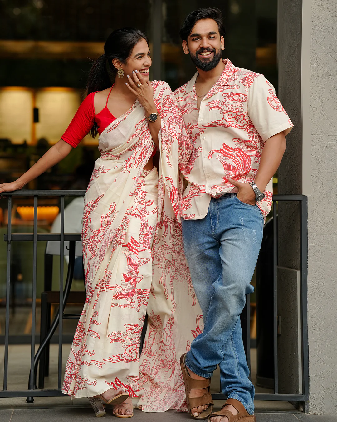 Dragon Shirt and Saree Combo - Image 4