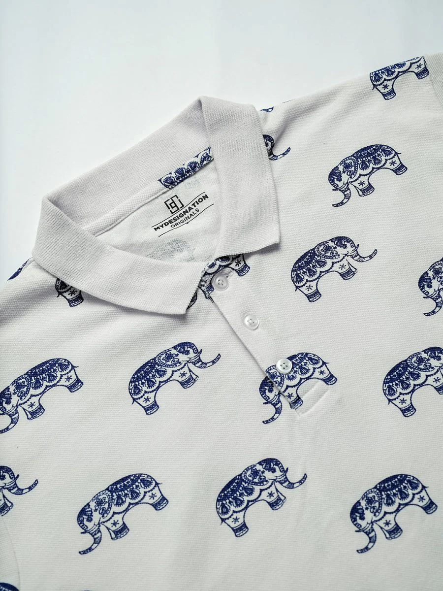 Elephant Print Polo