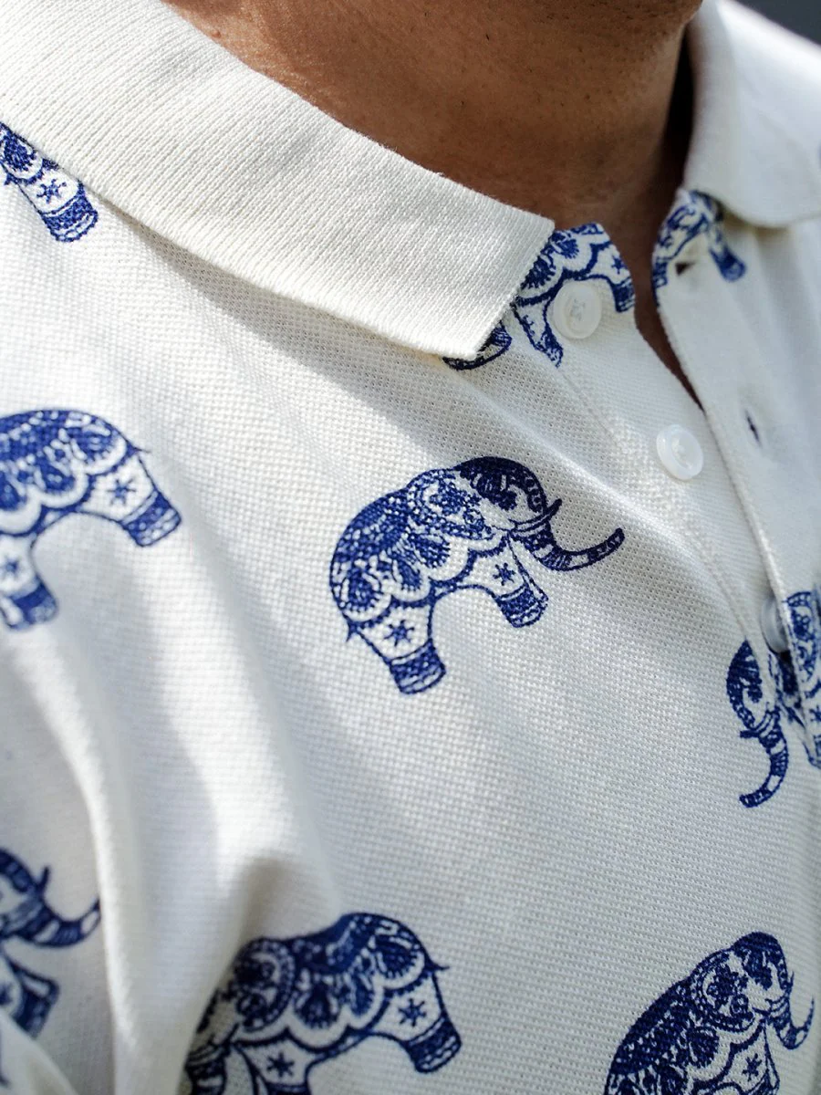Elephant Print Polo - Image 6