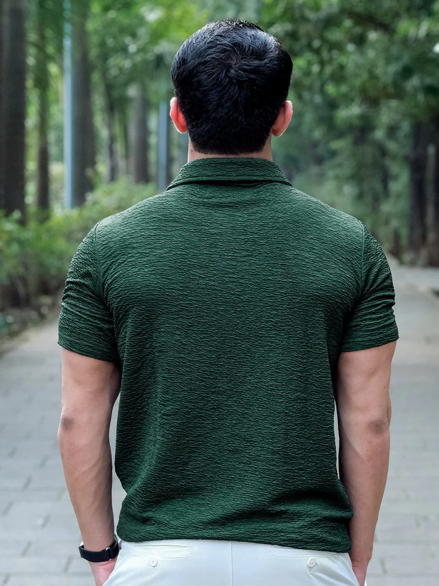 Green Textured Polo - Image 6
