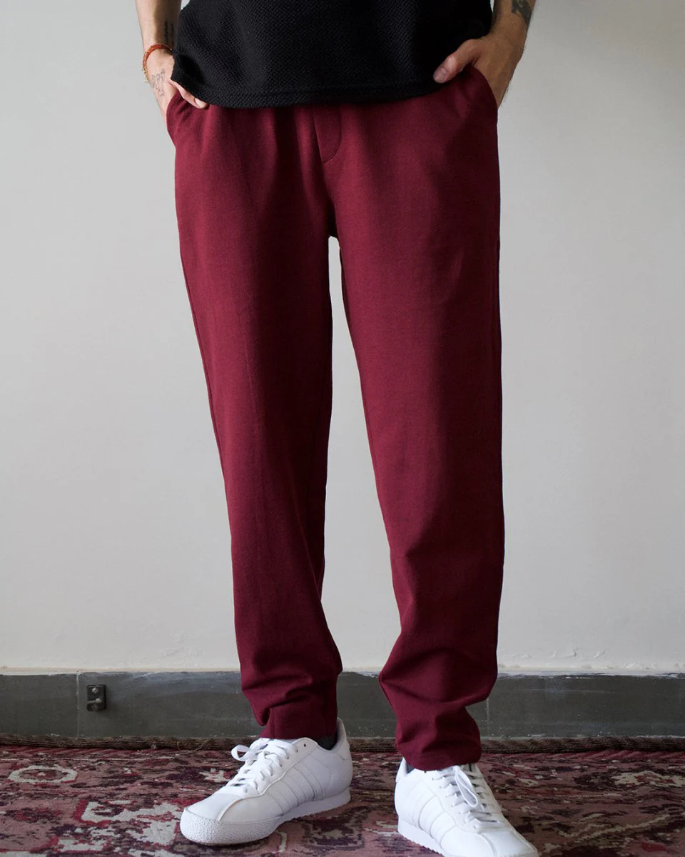 Maroon Everyday Pants - Premium Cotton - Image 3