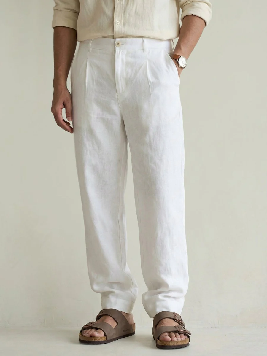 Off White Linen Pant