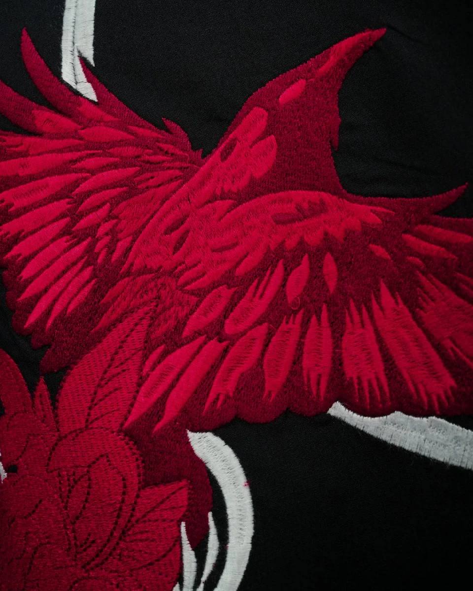 Raven Embroidered | Relaxed Fit | Luxe Cotton Shirt - Image 3