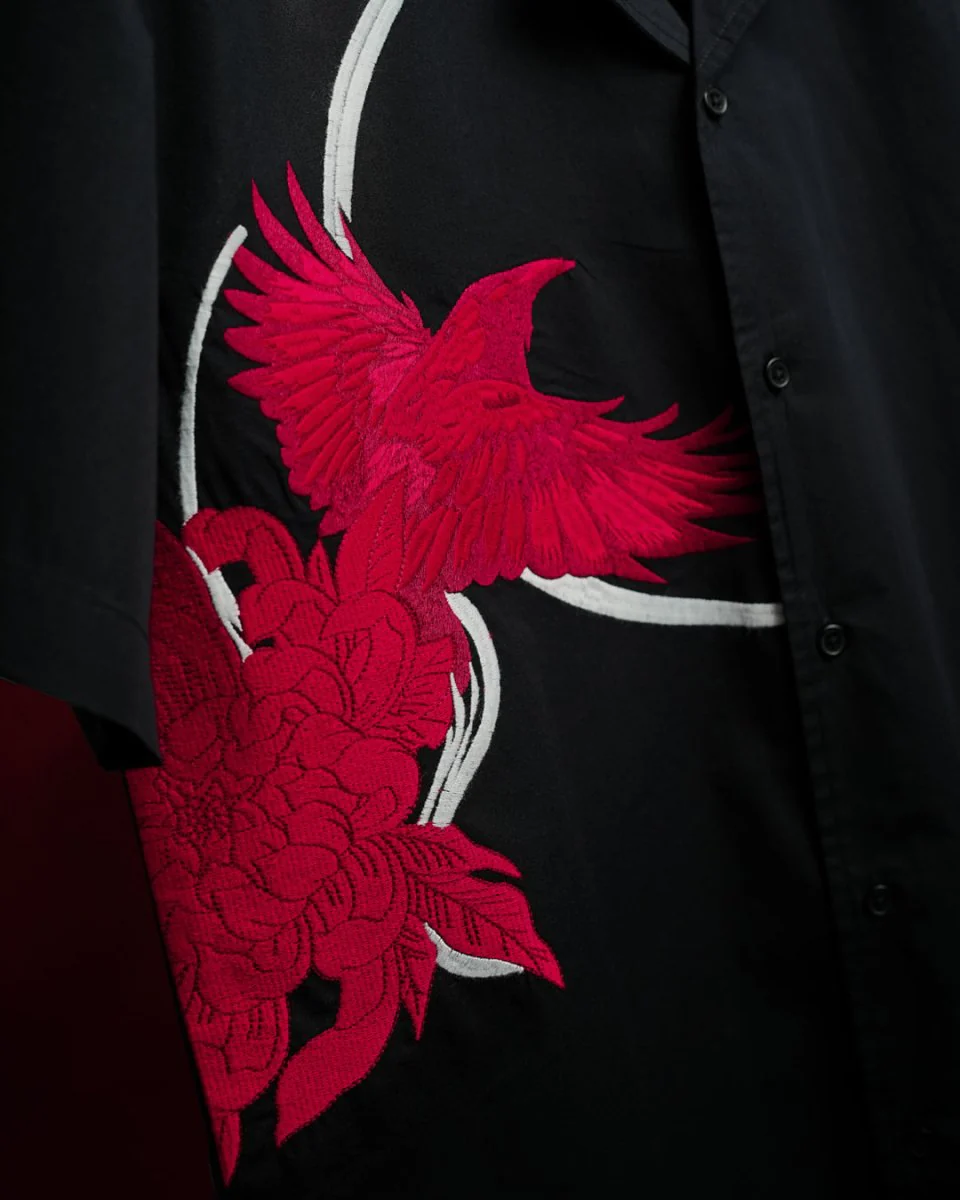 Raven Embroidered | Relaxed Fit | Luxe Cotton Shirt - Image 5