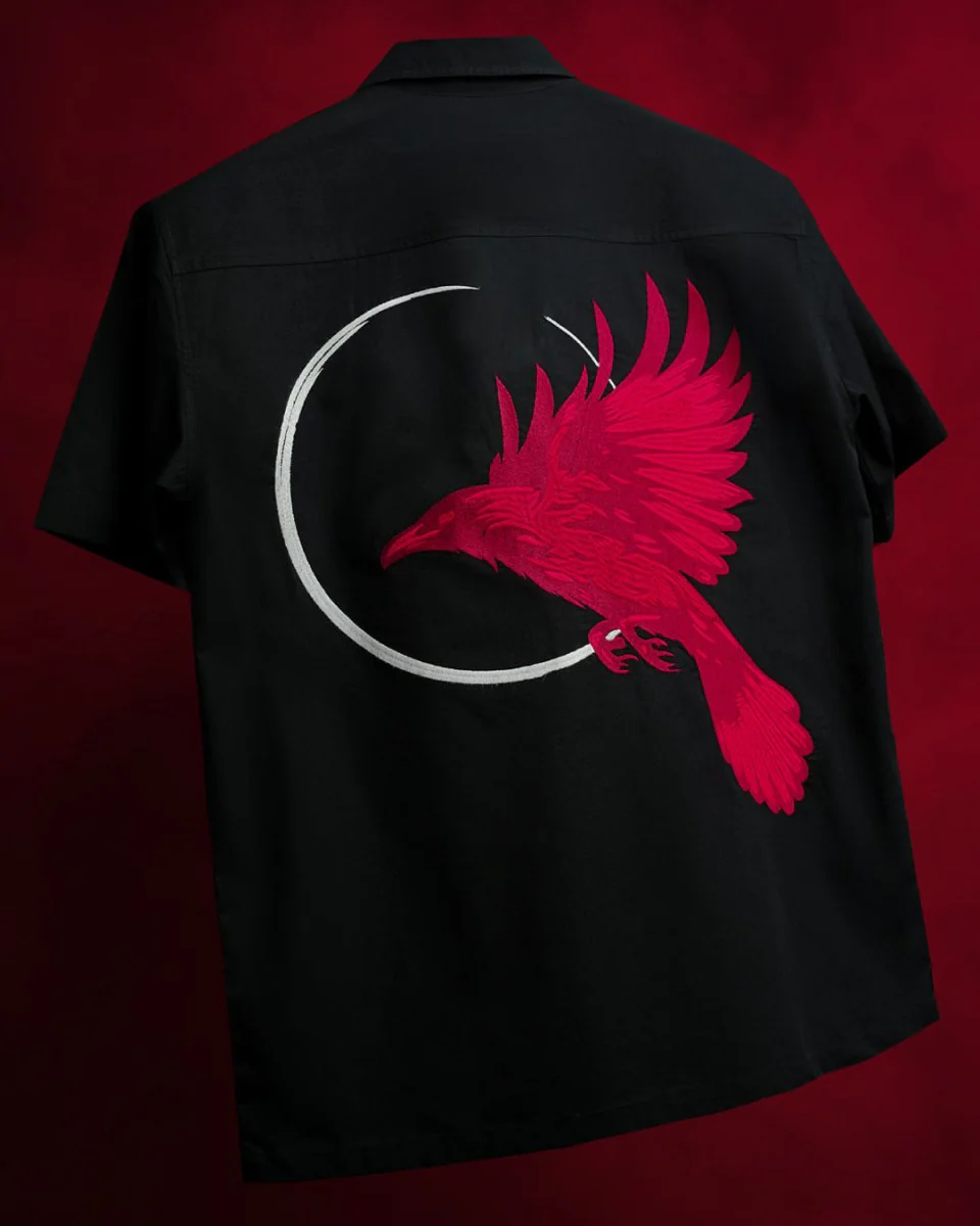 Raven Embroidered | Relaxed Fit | Luxe Cotton Shirt - Image 9