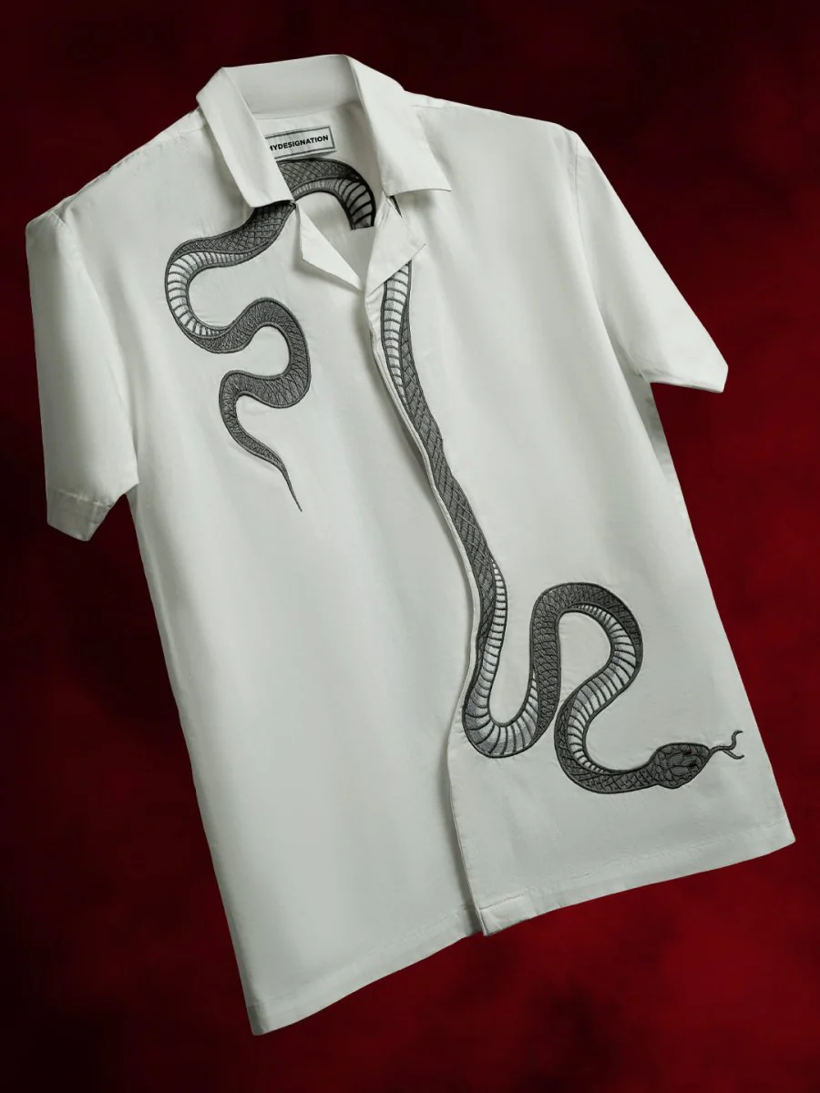 Silver Snake Embroidered